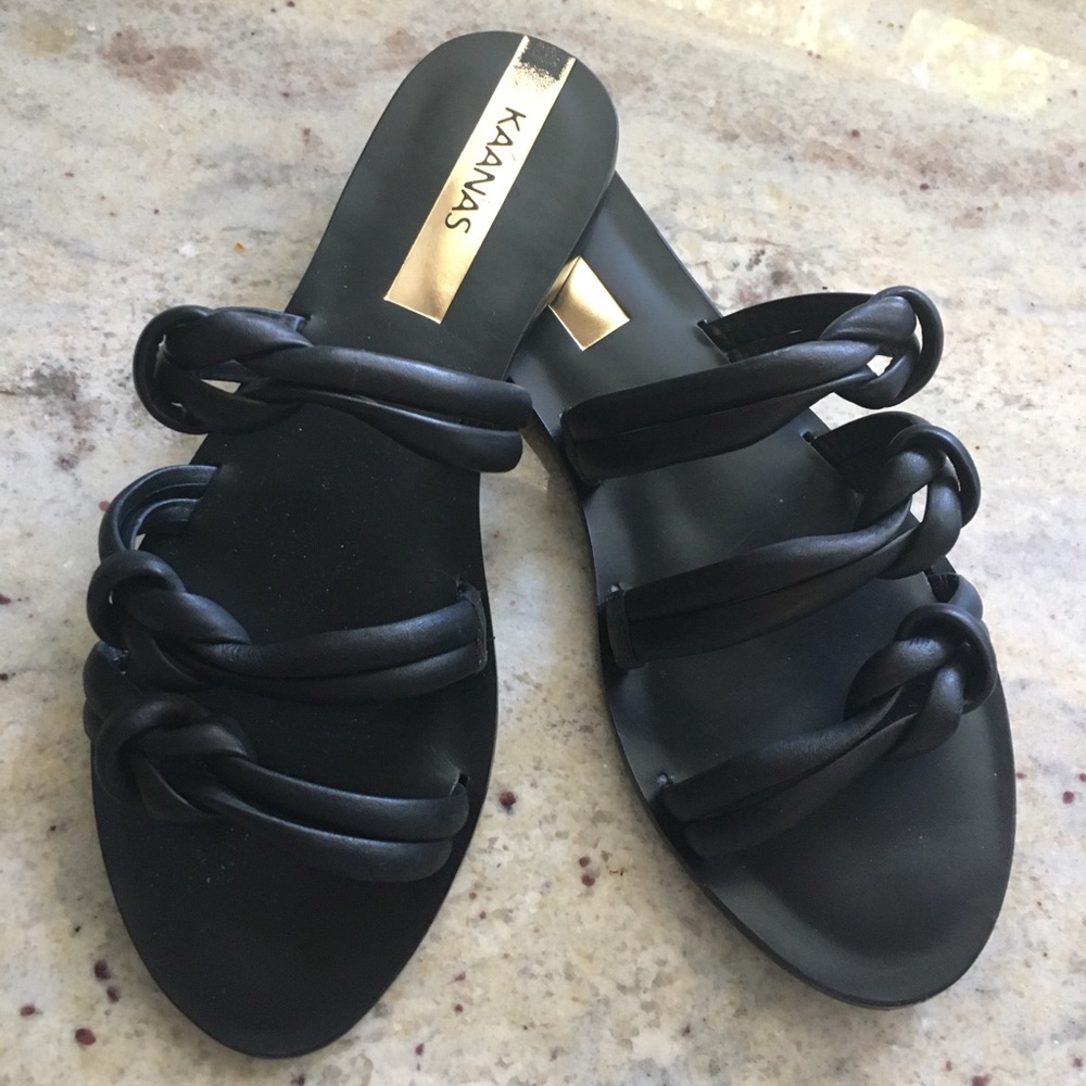 KAANAS Black Knot Sandals size 6